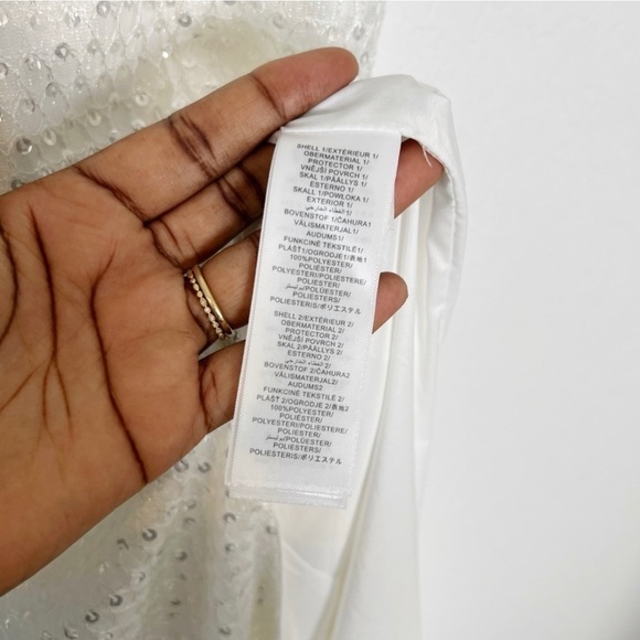 Aidan Mattox Sequined Maxi Ivory Evening Dress - Picture 10 of 10